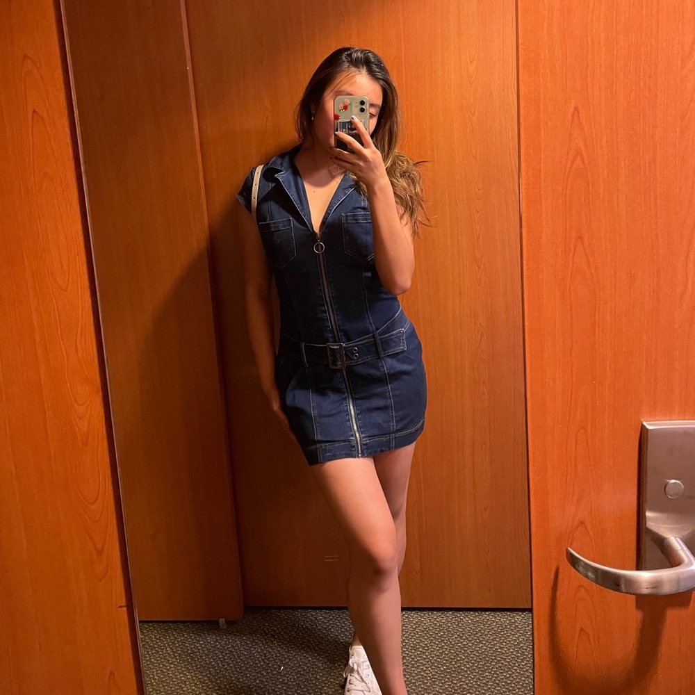 UO Dion Denim Mini Dress